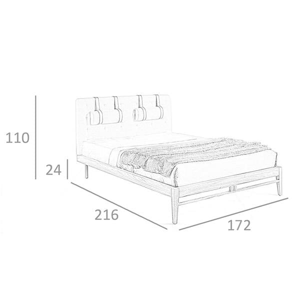 Angel Cerdá Grey Fabric Tufted Bed 7179