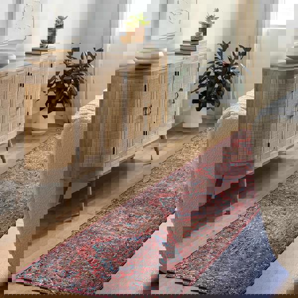 Livabliss Iris-Vintage Red Blue Beige Traditional Boho Rug