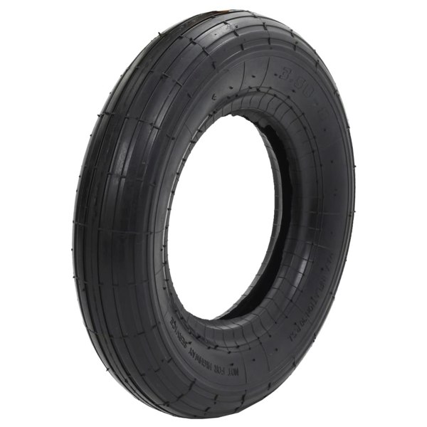 Berkfield 4 Piece Wheelbarrow Tire and Inner Tube Set 3.50-8 4PR Rubber