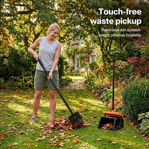 Skylos Pooper Scooper Swivel Bin Rake with Waste Bags Pet Clean Pet Waste