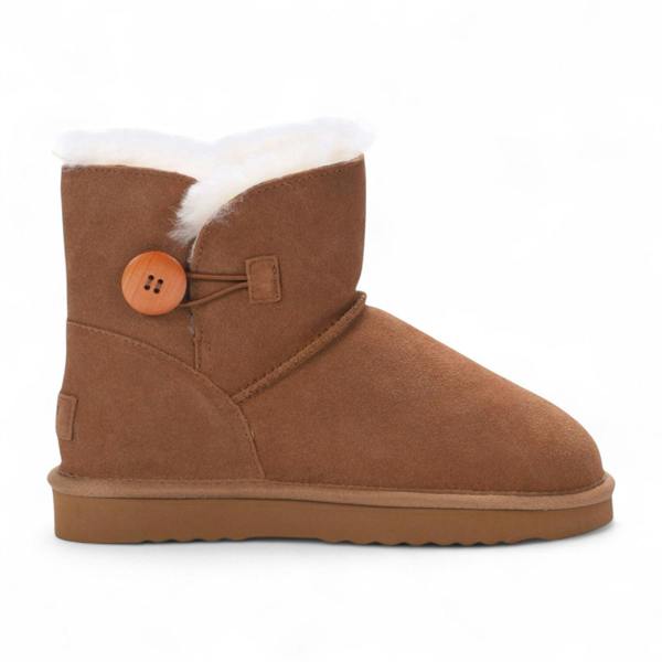 Infinity Leather Women's Sheepskin Suede Tan Brown Ankle Bootie Warm Winter Boots - Alpine