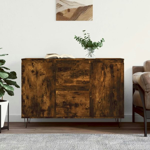 Berkfield Sideboard Smoked Oak 104x35x70 cm Engineered Wood