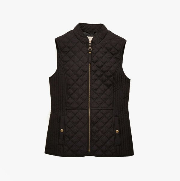 Joules Minx Womens Showerproof Diamond Quilted Gilet Black