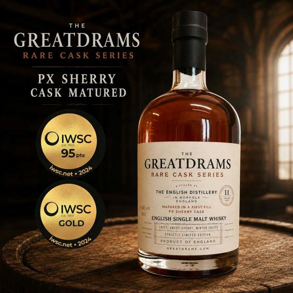 GreatDrams English Whisky Co. 11 Year Old PX Sherry Cask Single Malt