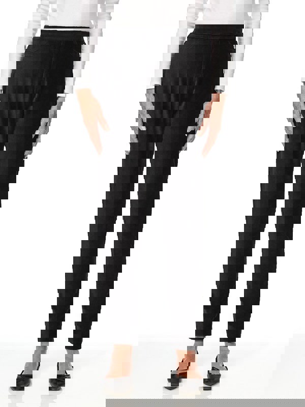 PennyPlain Ribbed Velour Trousers - Black