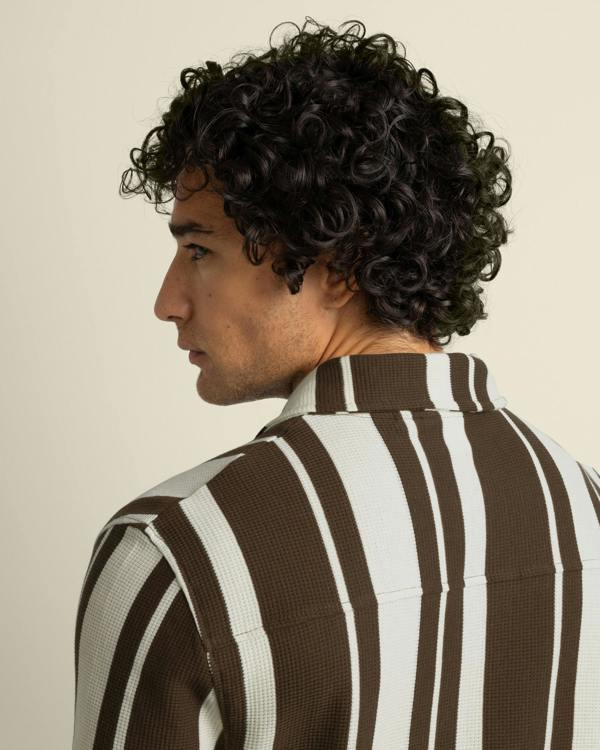 Larsson & Co Anker - Waffle Stripe Short Sleeve Shirt
