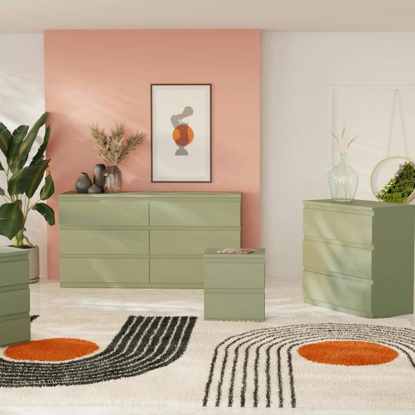 Furniture To Go Edmore 2 Drawer Bedside Table in Sage Green