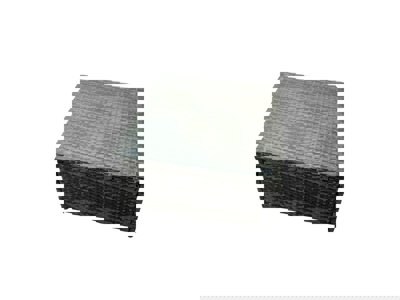 Fimous 11 Seat Poly Rattan Outdoor Patio Coffee Table Corner Sofa Sets with 3 Stools 2 Chairs for Garden Backyard Dark Grey Mixed