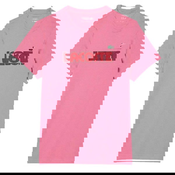 Lacoste Mens Logo Cotton Ultra Dry Sports T-Shirt - Pink