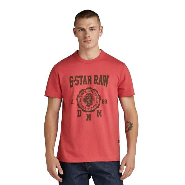 G-Star Mens Collegic Regular T-Shirt - Red - 