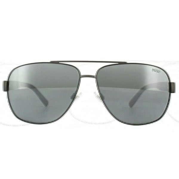 Polo Ralph Lauren Sunglasses PH3110 91576G Semi Shiny Dark Gunmetal Silver Mirror