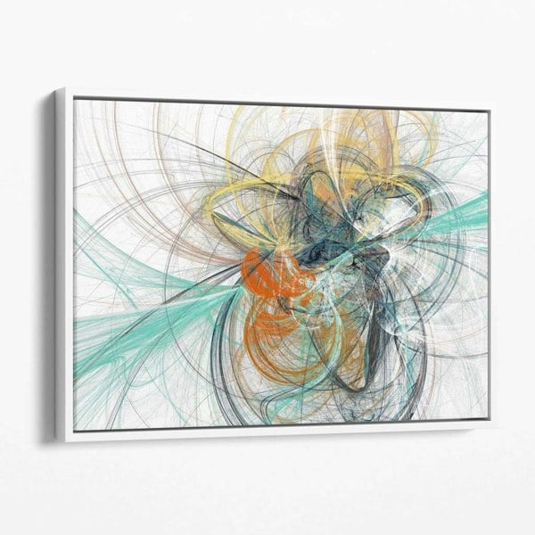 Artze Wall Art Abstract Mint Green and Grey Mixed Media Canvas Wall Art
