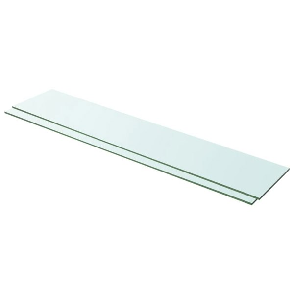 Berkfield Shelves 2 pcs Panel Glass Clear 100x20 cm