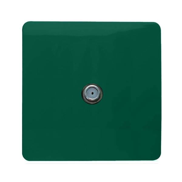 Trendi Switch 1 Gang Male F-Type Satellite Television Socket in Dark Forest Green