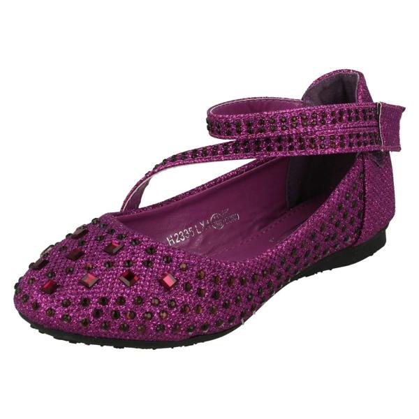 Spot On Girls Spot On Glitter Flat Ballerina Party Shoes H2335