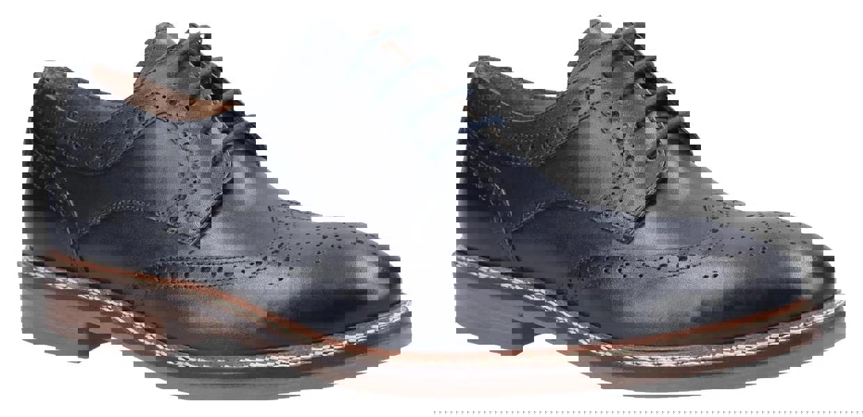 Hush Puppies Bryson Mens Wing Tip Brogue Smart Leather Lace Up Shoes