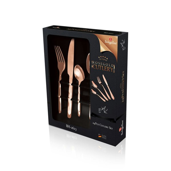 24-Piece Cutlery Set Berlinger Haus BH-2623 Mirror Rose Gold