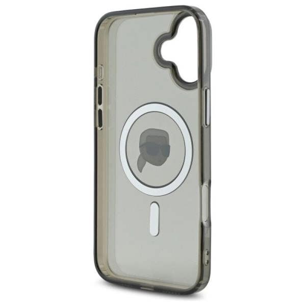 Karl Lagerfeld IML Metal Karl Head Case with MagSafe for iPhone 16 6.1" Black - KLHMP16SHLSKIK