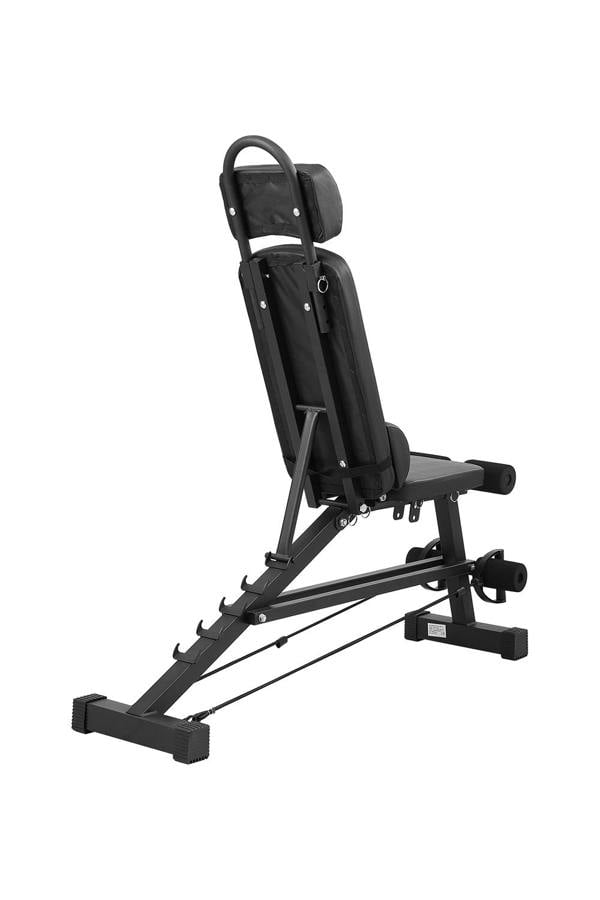 Living and Home Foldable Weight Bench with Lumbar Support & Resistance Bands