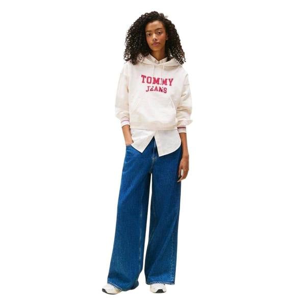 Tommy Jeans Womens/Ladies Varsity Crop Hoodie - Antique White - 