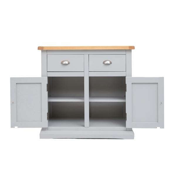 Cabinet Bits Loreo Light Grey 2 Drawer 2 Door Sideboard Chrome Cup Handle