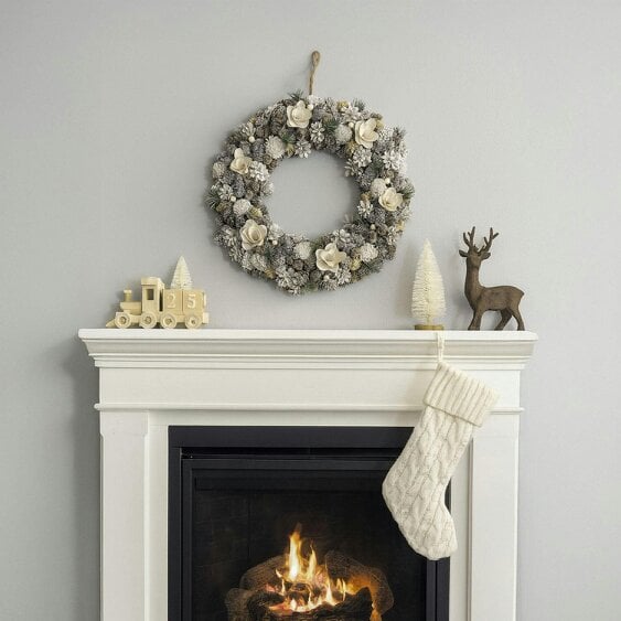 Neo Luxury 50cm Extra Large Frosted Pine Cone Wreath