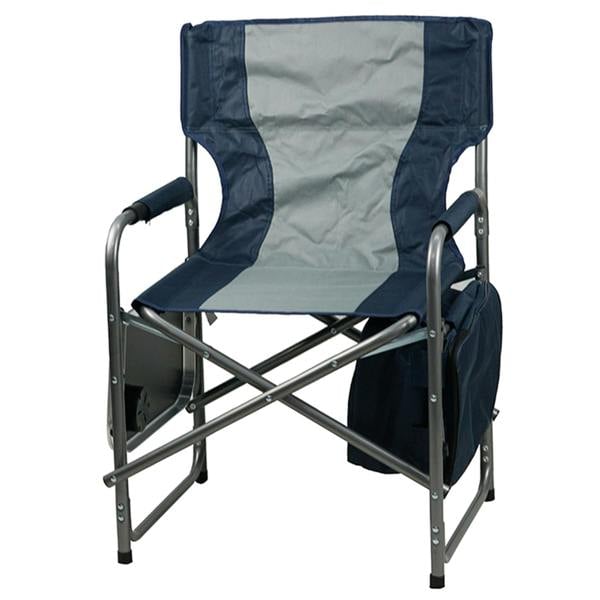 Gr8 Garden Folding Directors Camping Chair Portable Seat with Side Table Storage Cooler Bag
