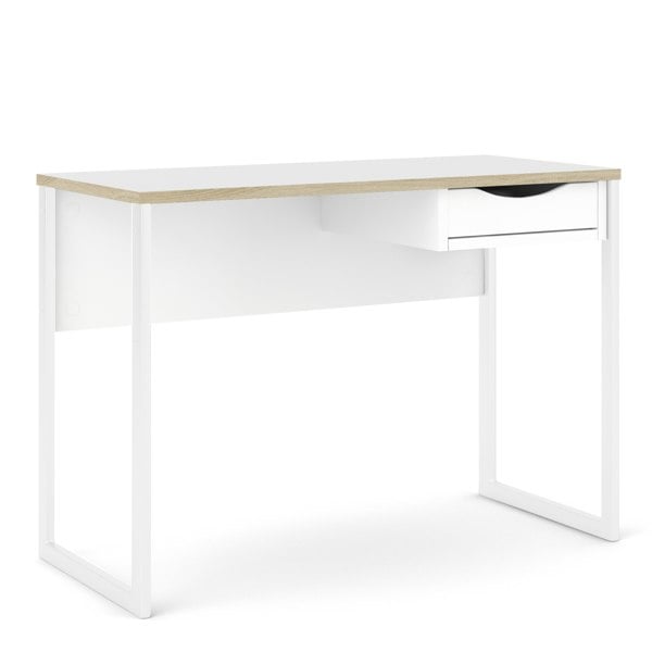 Furniture To Go Function Plus Desk 1 Drawer in White with Oak Trim