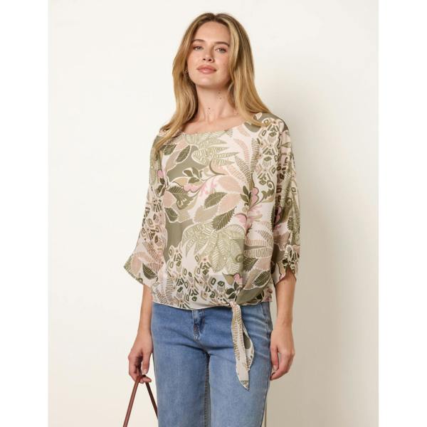 Blue Vanilla Tie Front Blouse