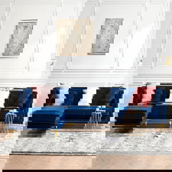 WH215 Three Seater Corner Sofa, Velvet-Weilai Concept-Weilai Concept