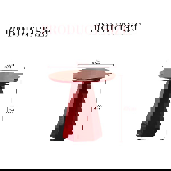 Melpomene Round Side Table, Red-Weilai Concept-Weilai Concept