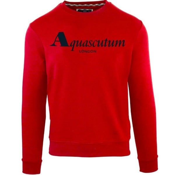 Aquascutum Bold London Logo Sweatshirt - Red