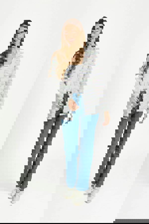 Mudflower Space Dye Stripe Open-Front Knit Cardigan