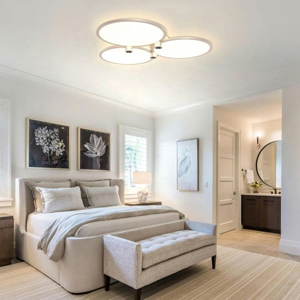 Lightsin Modern Three-Disk Silver/Gold Full Spectrum Ceiling Light Lightsin UK silver M 