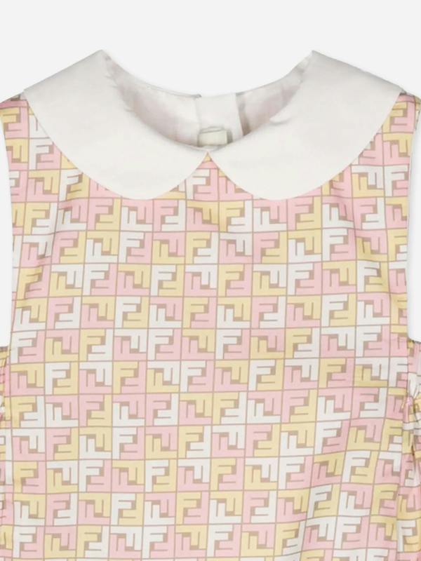Fendi Kids Fendi Baby Girls Micro Logo Dress in Multicolour