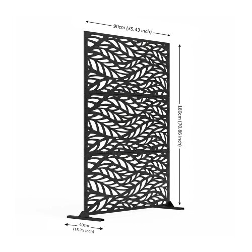 Nicoman Metal Indoor/Outdoor Privacy Screen 90cm x 180cm - Leaf