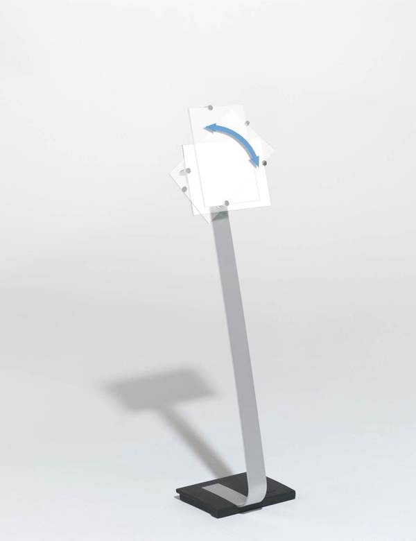 Durable CRYSTAL SIGN Aluminium Display Panel Floor Stand A4 | 1.18m | Silver