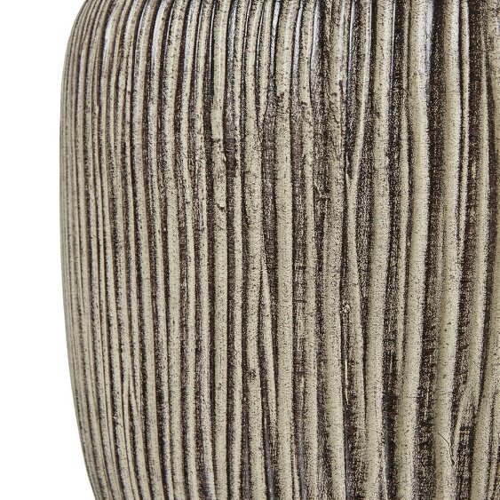 Wyld Haus Ochre Carved Textured Table Lamp With Linen Shade
