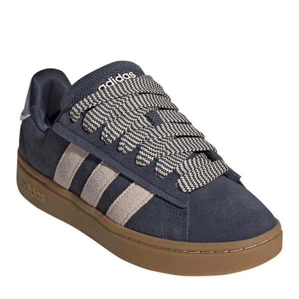 Adidas Womens/Ladies Grand Court Alpha Leather Cloudfoam Trainers - Navy/Pink/Gum - 