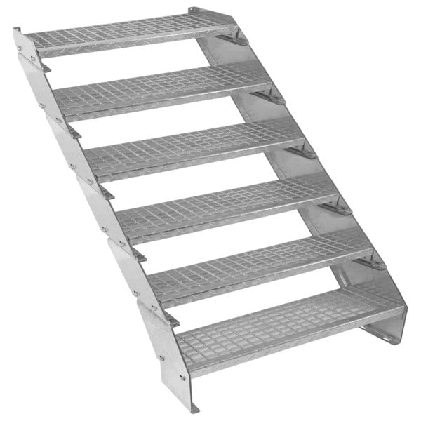 Monstershop Adjustable 6 Section Galvanised Staircase - 900mm Wide