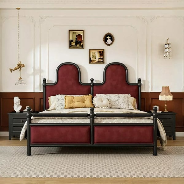 Ingrid King Size /Super King Size Bed, Velvet-Weilai Concept-Weilai Concept