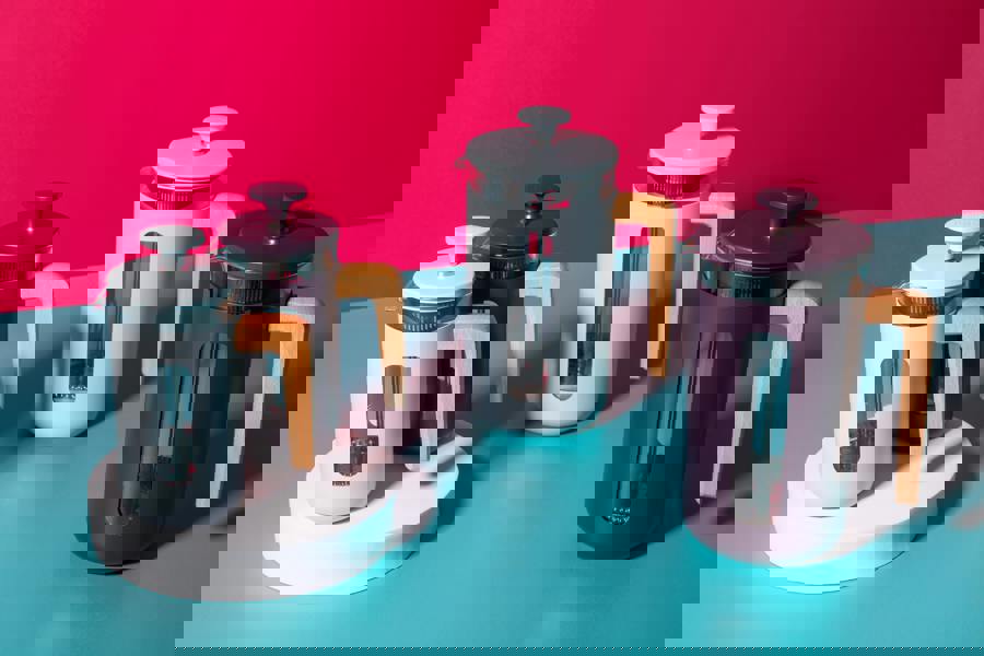 La Cafetière 'Pisa' 8 Cup Cafetiere, Purple with Wooden Handle 1L