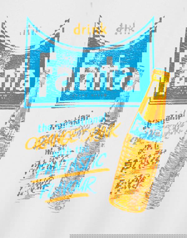 Coca Cola Unisex White Fanta Orange Drink Short Sleeved T-Shirt