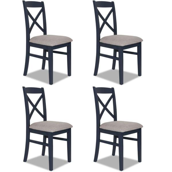 Statement Furniture Florence Crossback Upholstered Seat Dining Chairs Set of 4