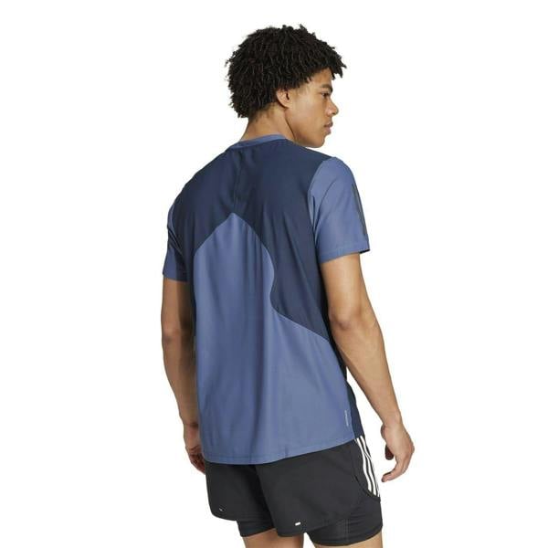 Adidas Mens Own The Run Colour Block T-Shirt - Ink - 