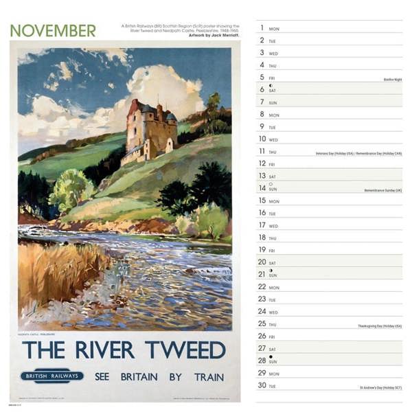 National Railway Museum, Scotland Poster Art Calendar 2027, Wall Calendars, Month To View, Travel, Gift