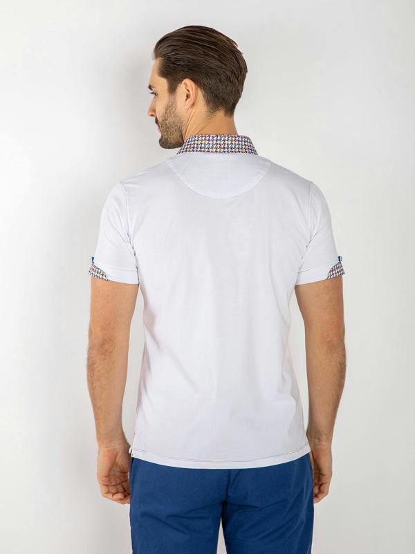 SIGNATURE POLO SHIRT WITH DOGTOOTH INSERT - Claudio Lugli Shirts