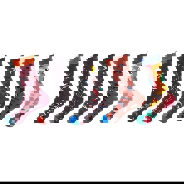Anyfootwear 5 Pairs One Size 5-11 Mixed Color Socks Eye Cotton Fashion Woman Skateboard Oil Paitiing