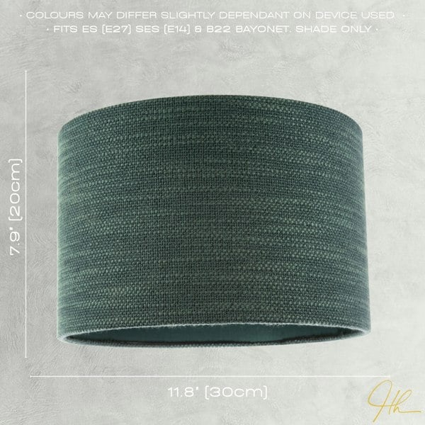 Designer Bobbled and Textured Linen Lamp Shade in Dark Emerald Green Image 6