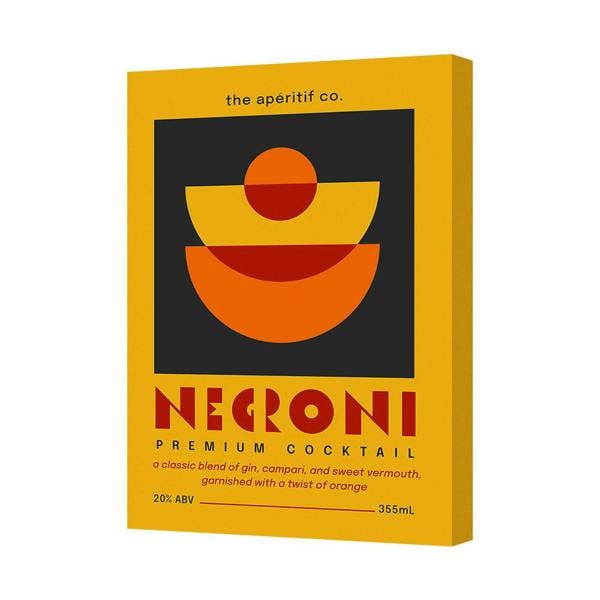 Benjamin Tate Design Negroni Premium Cocktail 355mL With Gin Campari Vermouth Orange Twist